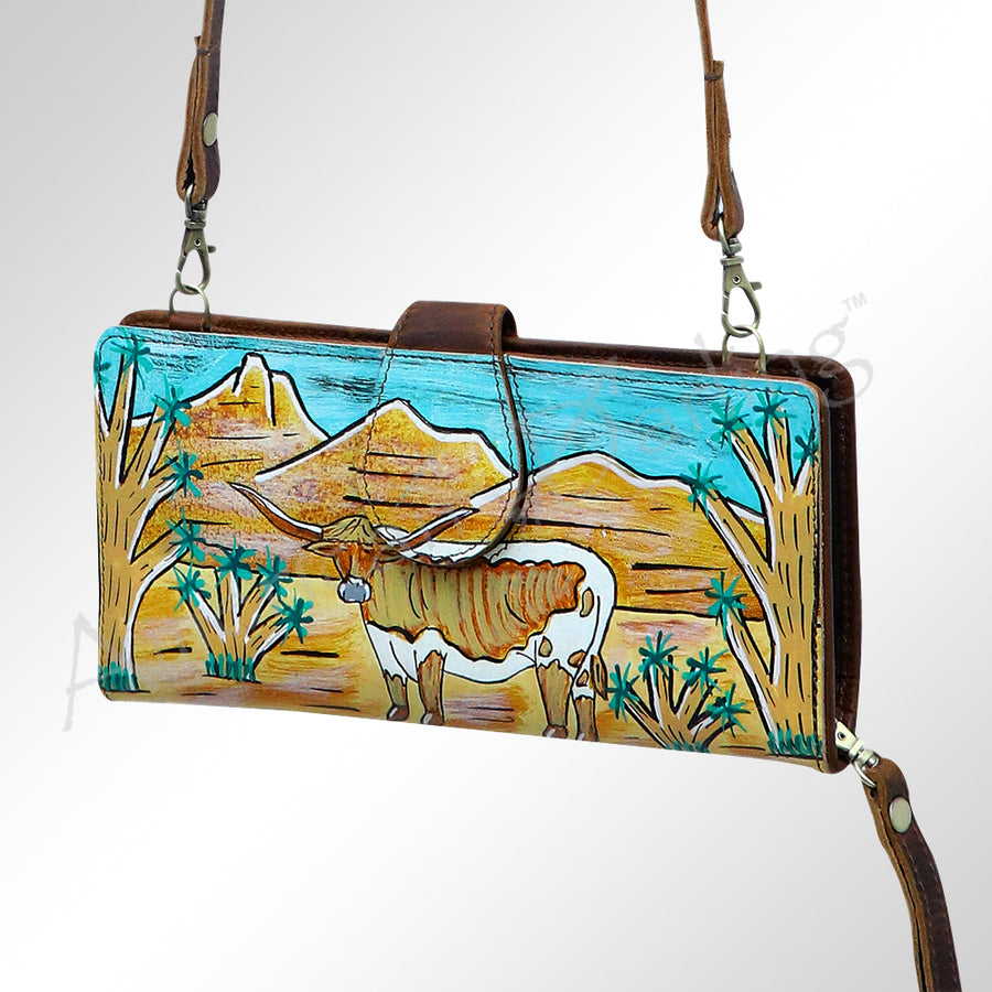 American Darling ADBGM113HR21 Wallet Genuine Leather women bag western handbag purse - Uhorse