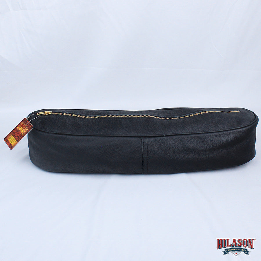 Hilason Western Saddle Cantle Bag Black Leather Zippered Storage Pouch
