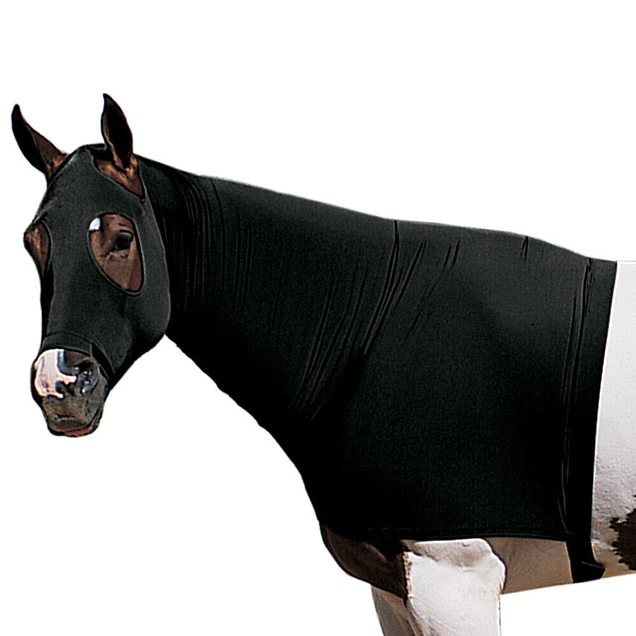 Medium Weaver Equiskinz Lycra Stretchable Fleece Lined Horse Hood Black