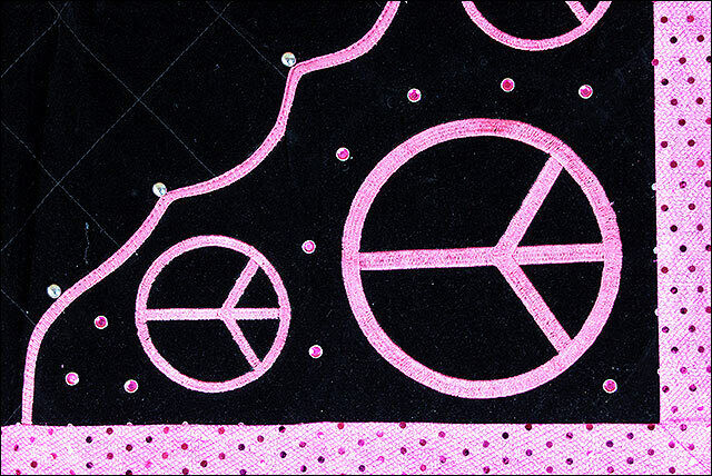 New Hilason Western Show Barrel Racing Rodeo Saddle Blanket Pad Black Peace Sign
