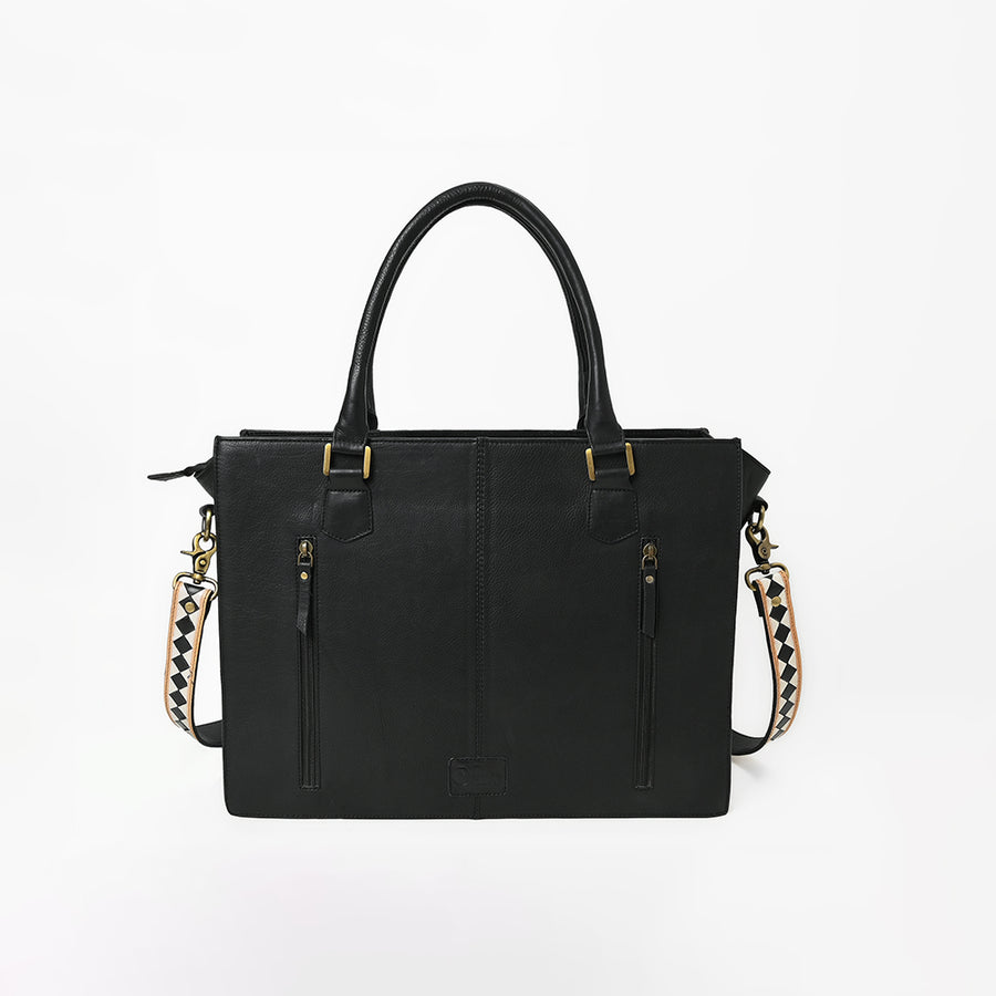 Ohlay Tote Hair-On Leather Checkerboard Western Handbag Fringe Shoulder Bag