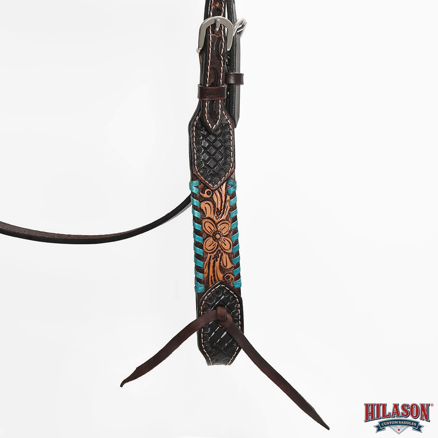 HILASON Western Horse Headstall & Breast Collar American Leather Floral Carving