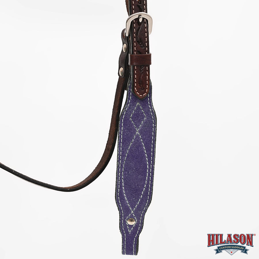 Hilason Leather Western Horse Breast Collar Headstall Set purple