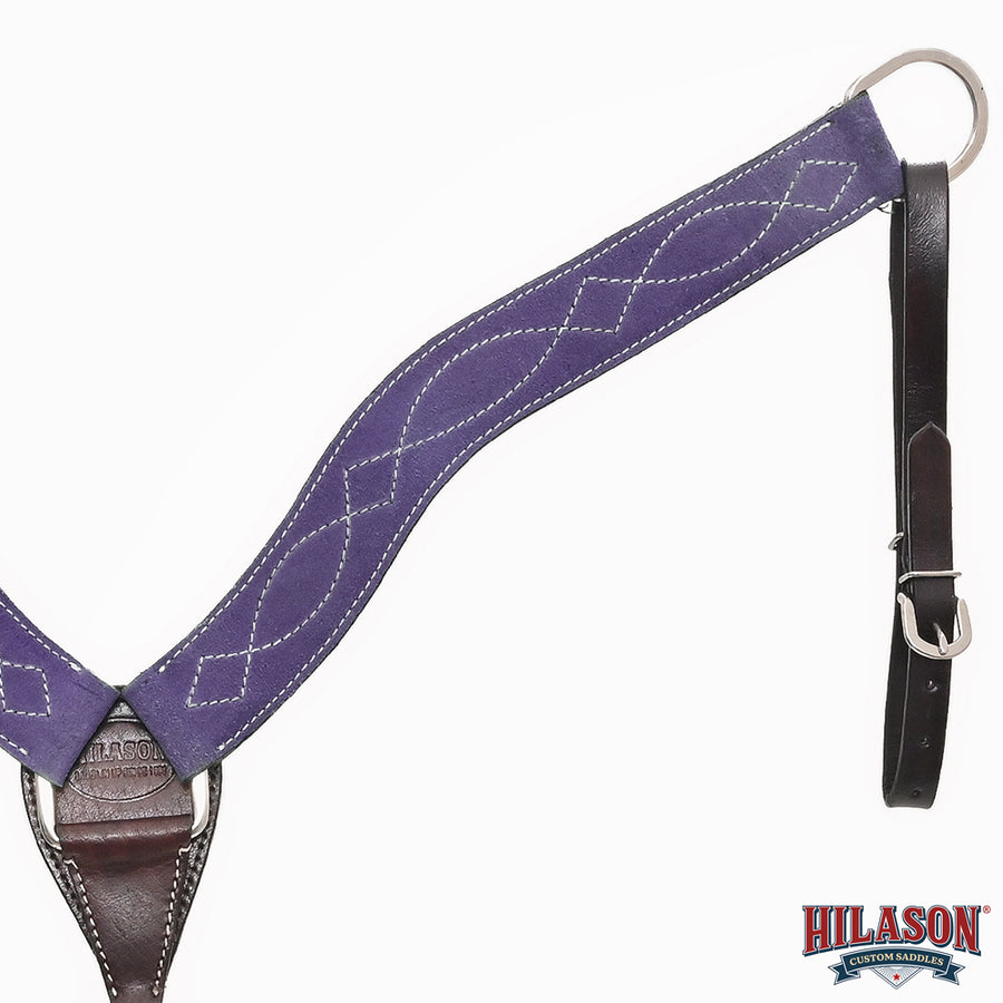 Hilason Leather Western Horse Breast Collar Headstall Set purple