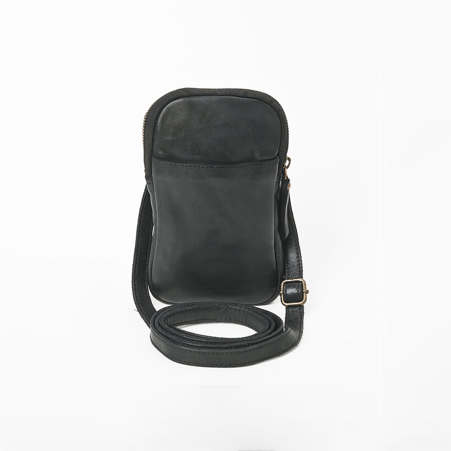 Spaghetti Western Ventello Multi-Zip Utility Sling Bag Leather Crossbody
