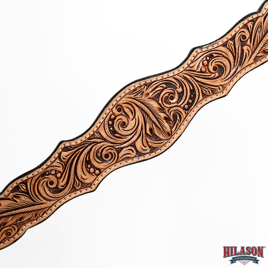 HILASON Western Horse Floral Headstall Breast Collar One American Leather Tack Set