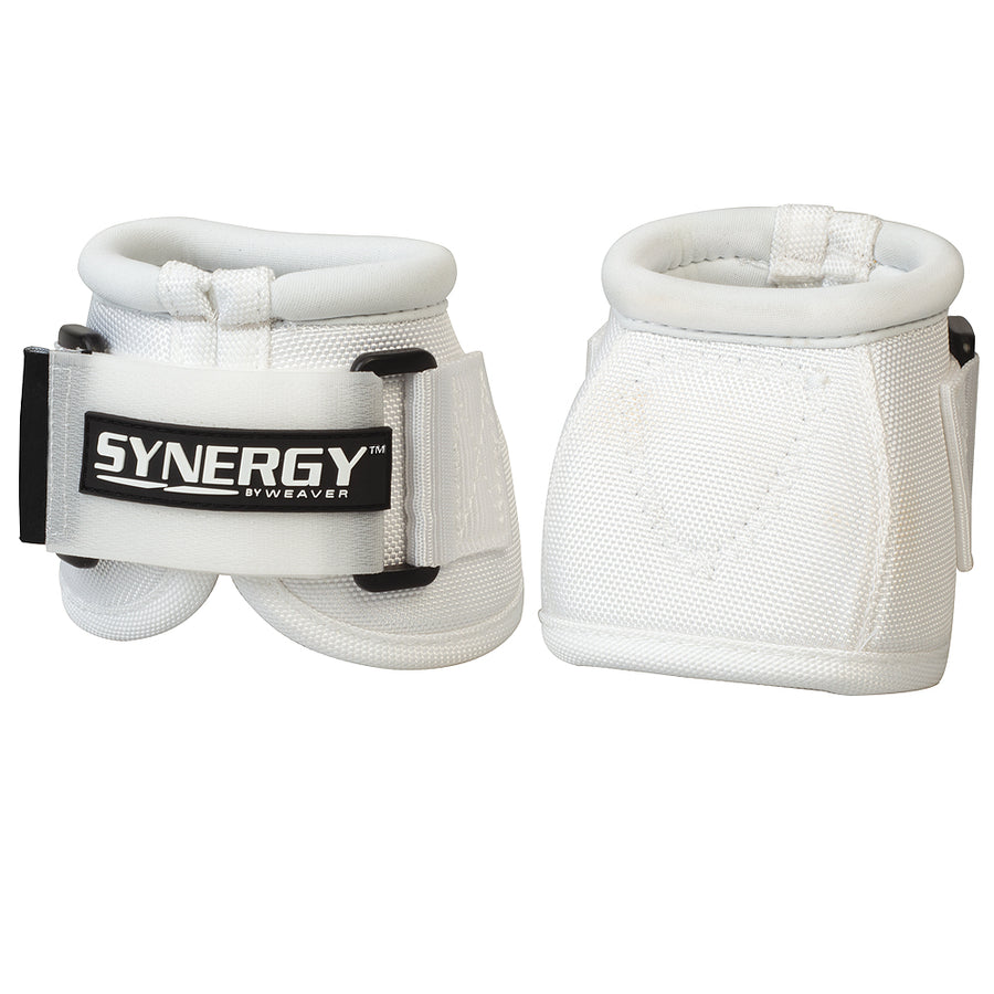 Large Horse Bell Boots Synergy Extended Life White - Uhorse