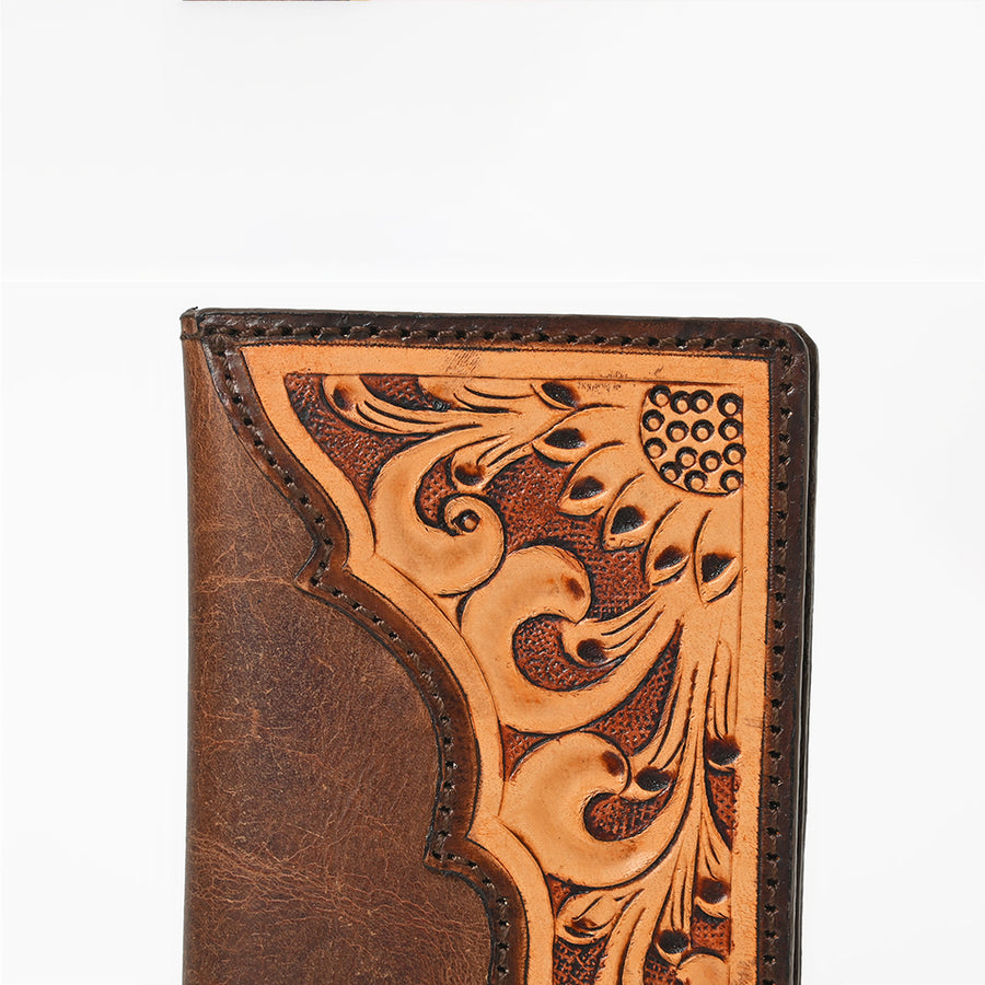 BAR H EQUINE Western Floral Rodeo Bifold Men Women Genuine American Leather Wallet