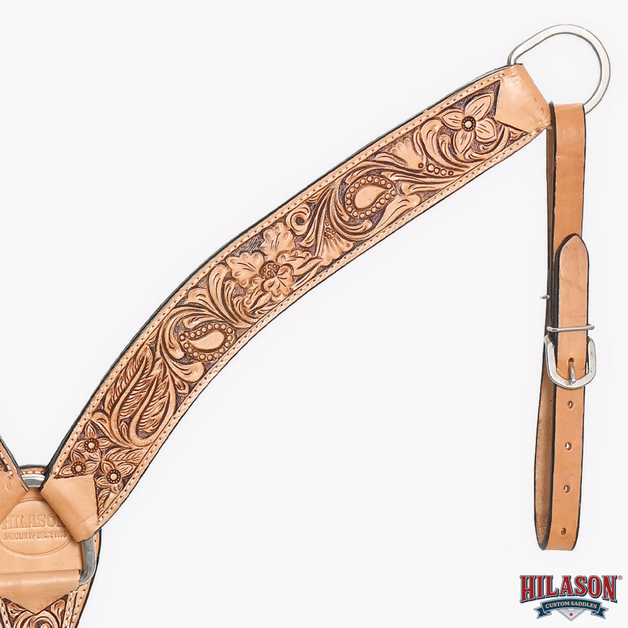 HILASON Western Horse Headstall Breast Collar Tack American Leather Tan | Set for Horses