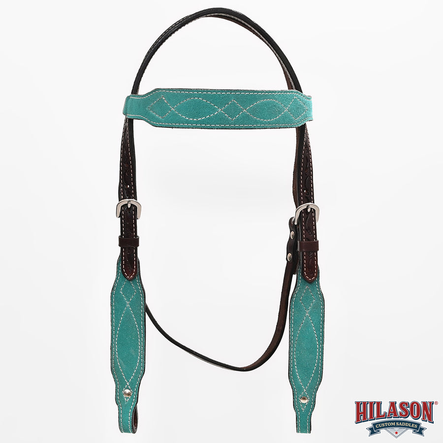 Hilason Leather Western Horse Breast Collar Headstall Set purple