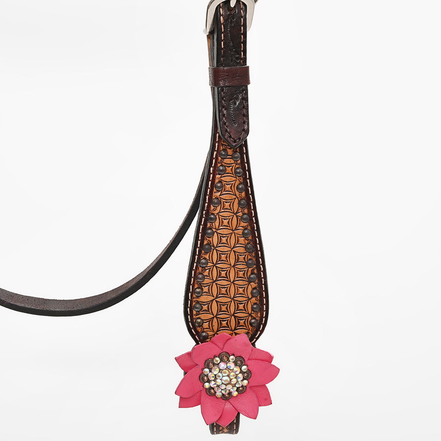 Bar H Equine American Leather Horse Saddle Tack One Ear Headstall Breast Collar Browband Wither Strap Set