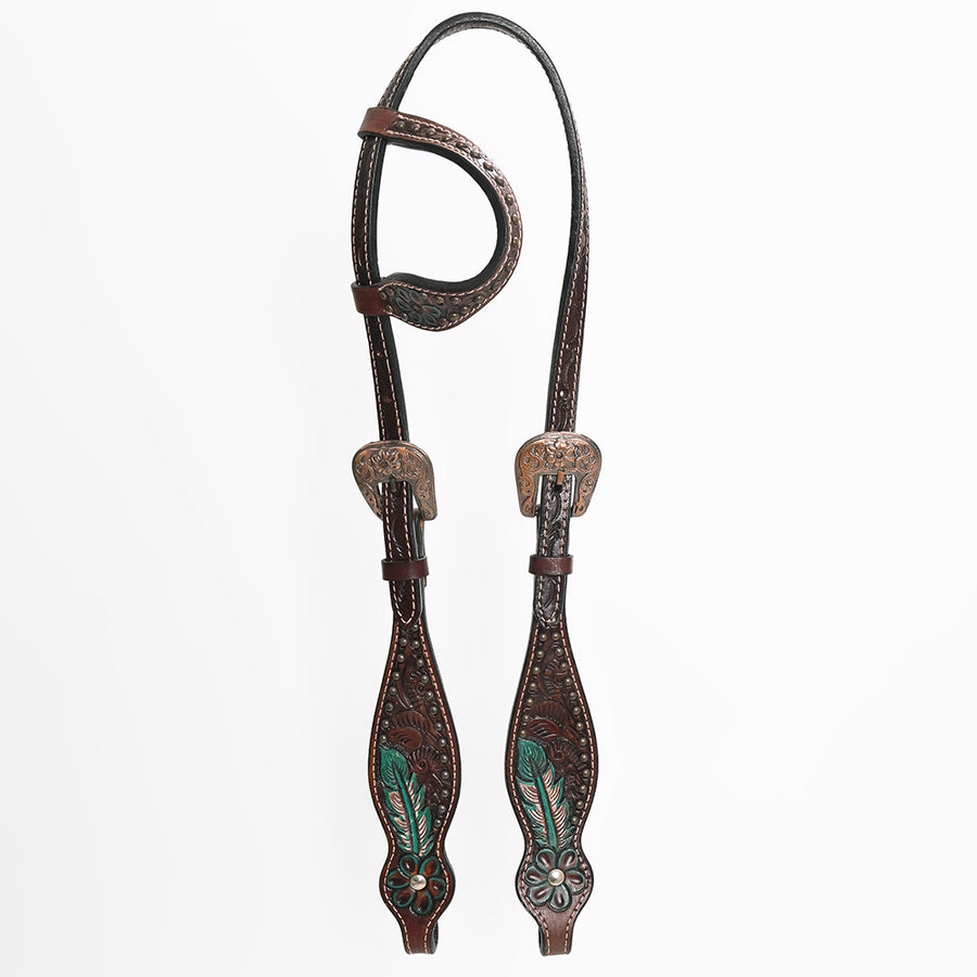 Bar H Equine Genuine Western American Leather Horse Premium Headstall & Breast Collar Set