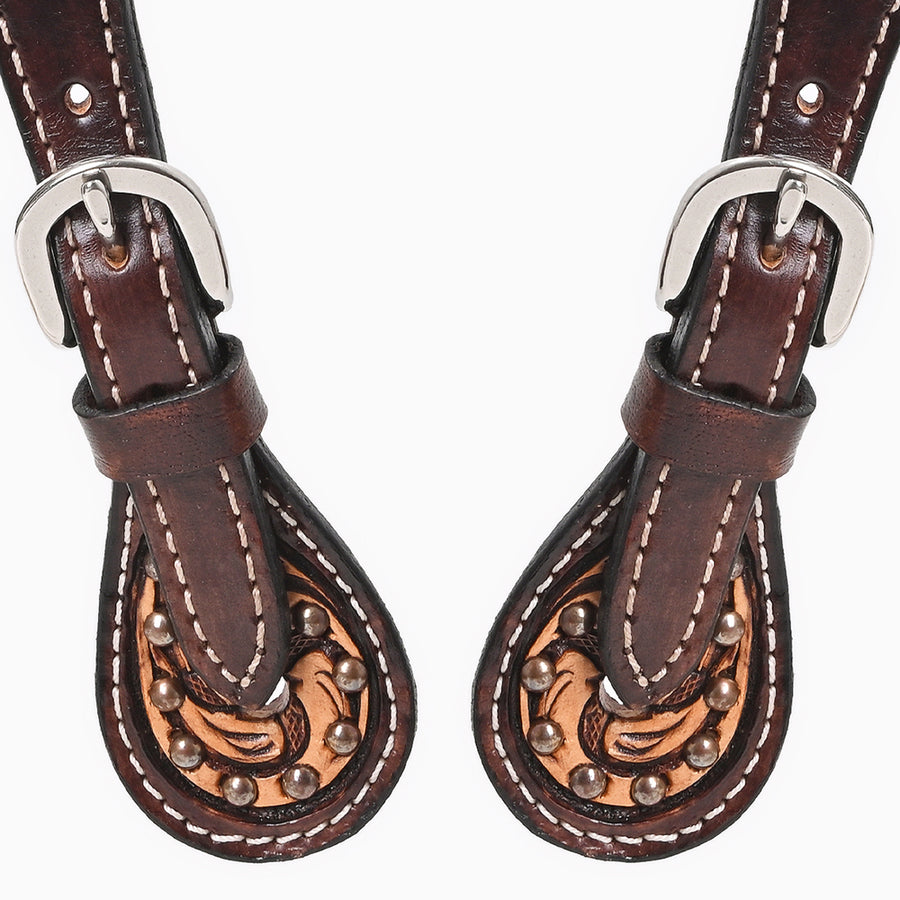 Bar H Equine Leather Spurs Straps for Adults Western Womens Spur Horse Riding Barrel Racing Show and Rodeo Strap Adult Women