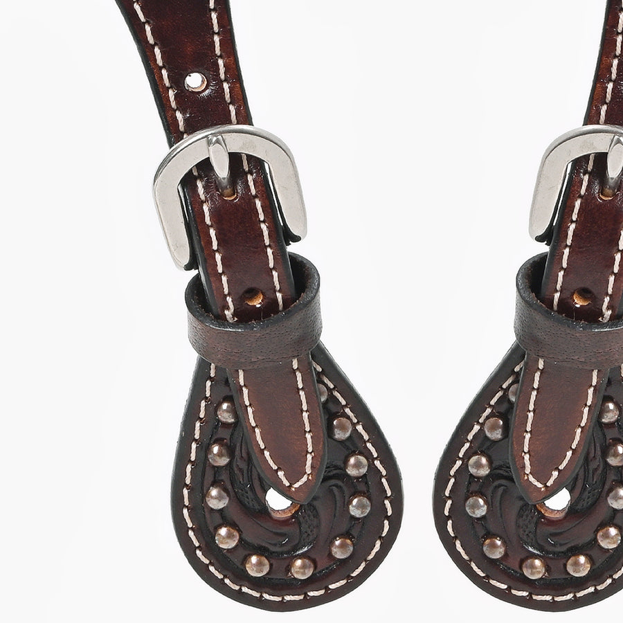 Bar H Equine Leather Spurs Straps for Adults Western Womens Spur Horse Riding Barrel Racing Show and Rodeo Strap Adult Women
