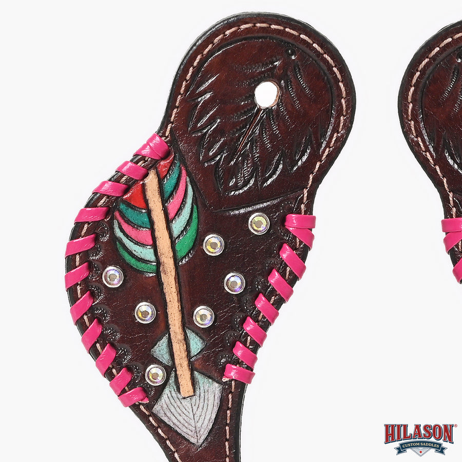 HILASON Hand-Tooled Leather Spur Straps for Men & Women – Western Design, Adjustable Fit
