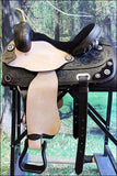 HILASON Western Horse Treeless Trail Barrel American Leather Saddle | Horse Saddle | Western Saddle | Leather Saddle | Treeless Saddle | Barrel Saddle | Saddle for Horses