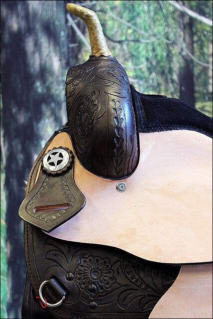 Hilason Western Horse Treeless Trail Barrel American Leather Saddle