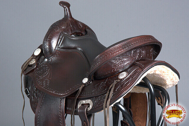 Hilason Western Horse Treeless Trail Pleasure Leather Saddle Brown