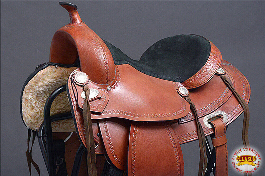 Western Horse Saddle American Leather Treeless Trail Pleasure Hilason