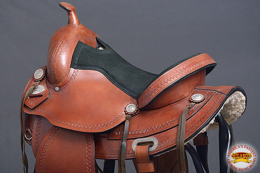 Western Horse Saddle American Leather Treeless Trail Pleasure Hilason