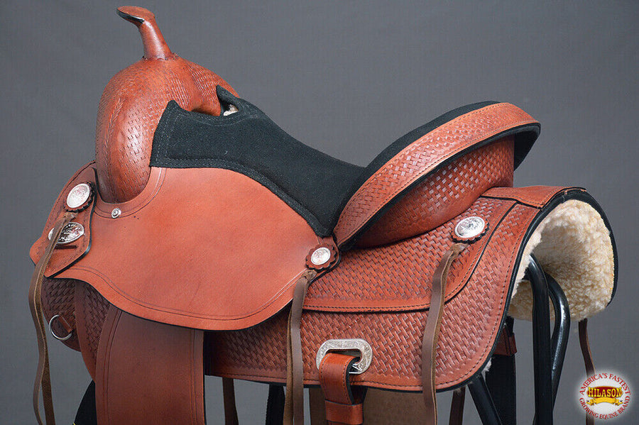 Hilason Western Horse Treeless Trail Pleasure Saddle American Leather