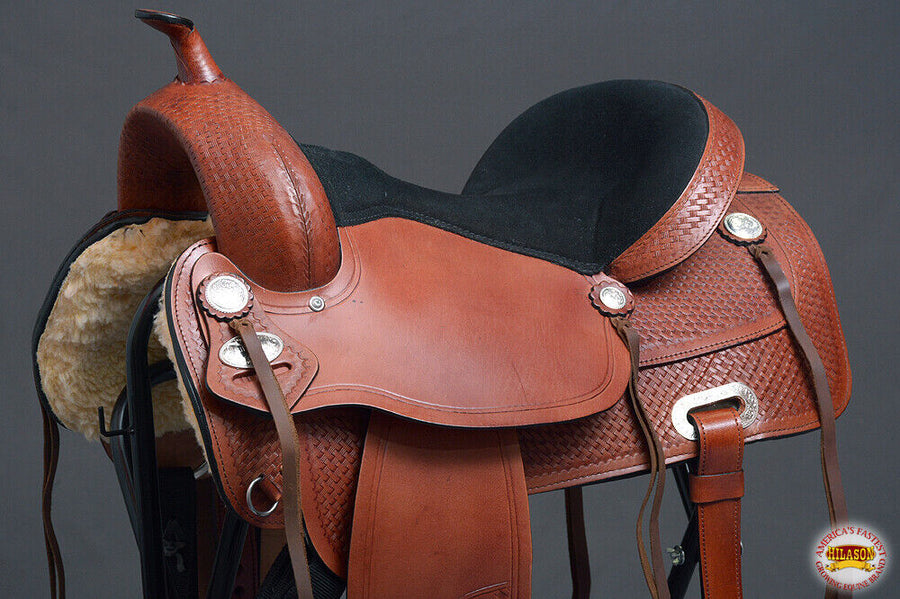Hilason Western Horse Treeless Trail Pleasure Saddle American Leather