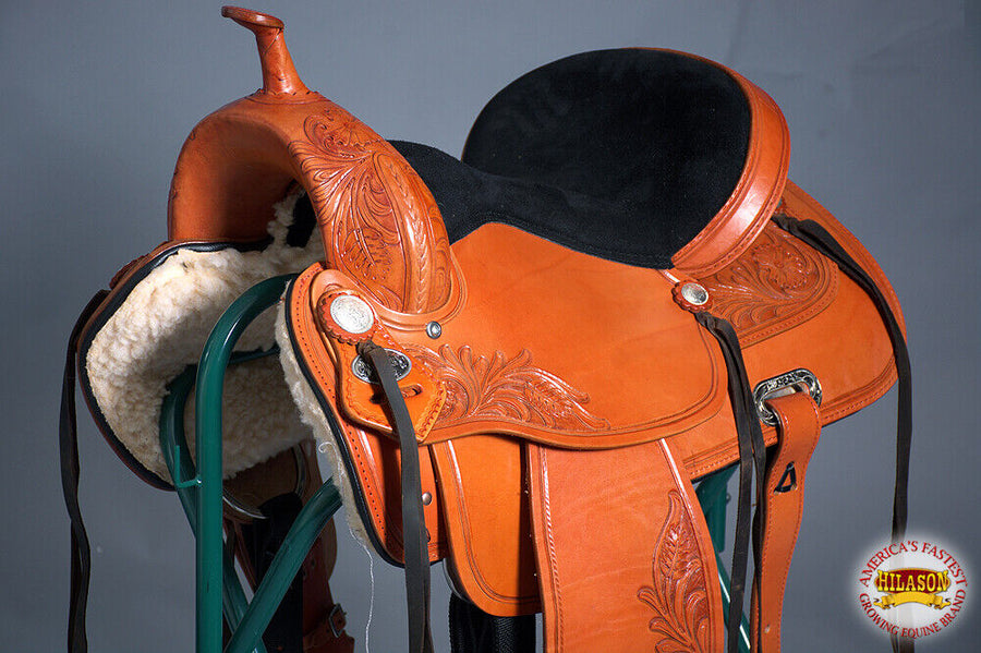 Hilason Western Horse Treeless Trail Saddle American Leather