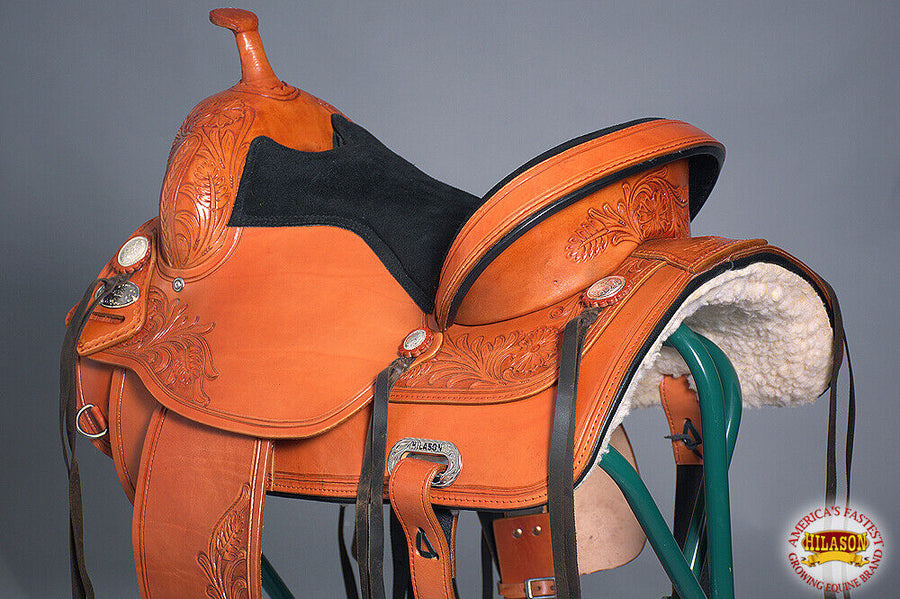 Hilason Western Horse Treeless Trail Saddle American Leather