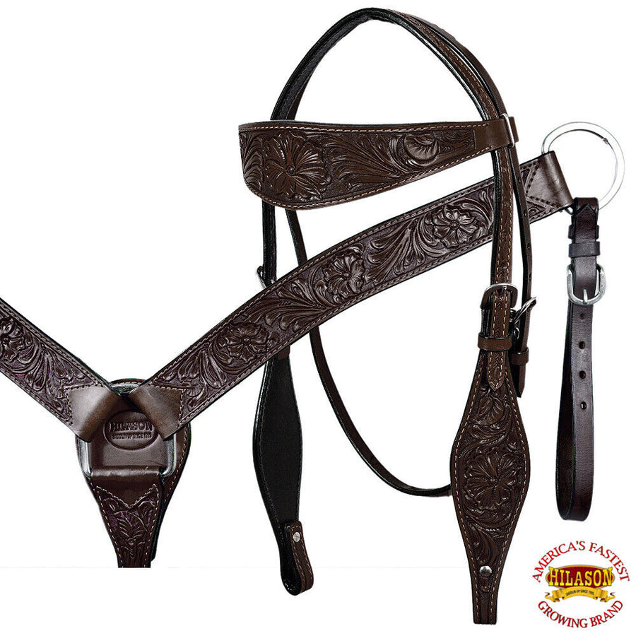 HILASON Western Horse Treeless Saddle American Leather Trail | Barrel for Horses