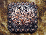 Western Screw Back Concho Floral Carved Copper Saddle Bling Cowgirl