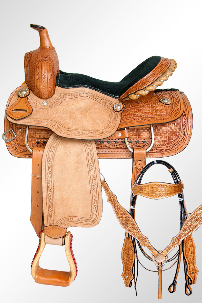 Western Horse Saddle Leather Trail Pleasure Great American Tack Set