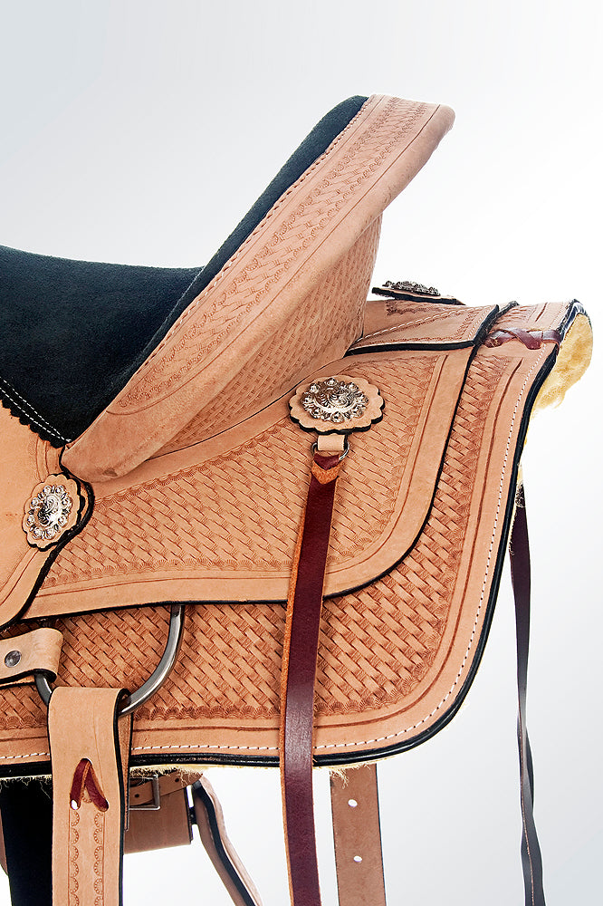13 In Western Horse Saddle Barrel Racing Trail Child Youth Leather Tack