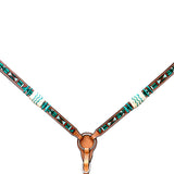 Hilason Western Horse Breast Collar Rawhide Braided American Leather Tan