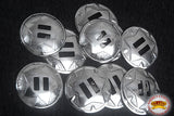 1-1/4" Horse Western Tack Nickel Plated Stamped Slotted Concho 8 Pcs.