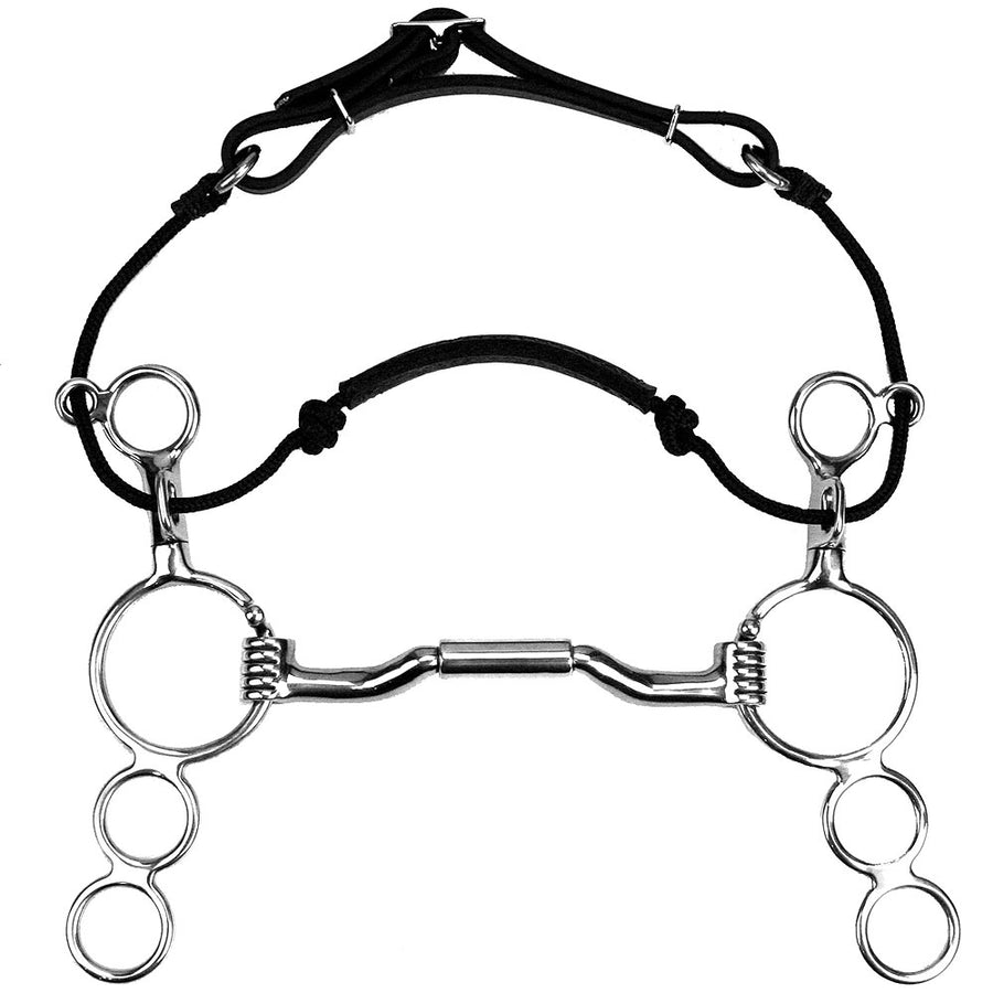 Myler 3 Ring Combination Bit 6" Shank Sweet Iron Forward Tilt Ported by Hilason – Cowboy and equestrian accessories