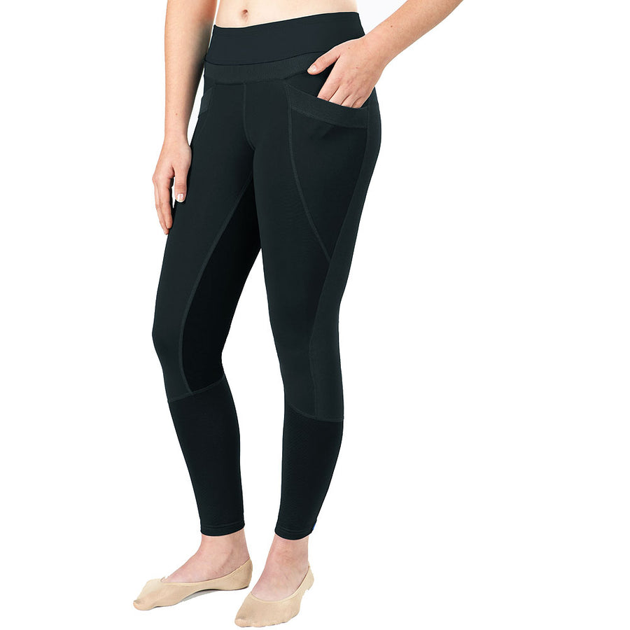 Medium Irideon Synergy Horse Riding Full Seat Stretch Breathable Tights Black - Uhorse