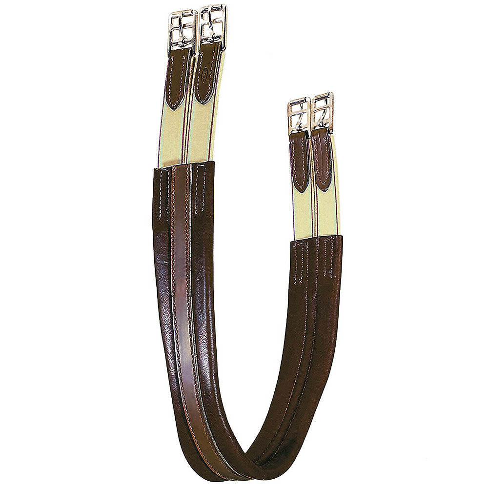 52" Tory Leather Contour Girth With Elastic On Both Ends Havana