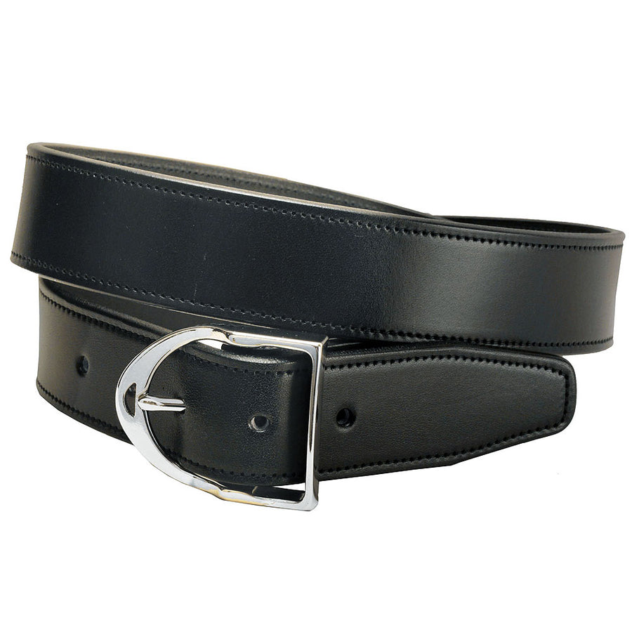 40" Tory Leather 1-1/2 Inch Mens Black Belt W/ Nickel Stirrup Buckle – by Hilason – Cowboy and equestrian accessories