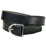 40" Tory Leather 1-1/2 Inch Mens Black Belt W/ Nickel Stirrup Buckle – by Hilason – Cowboy and equestrian accessories