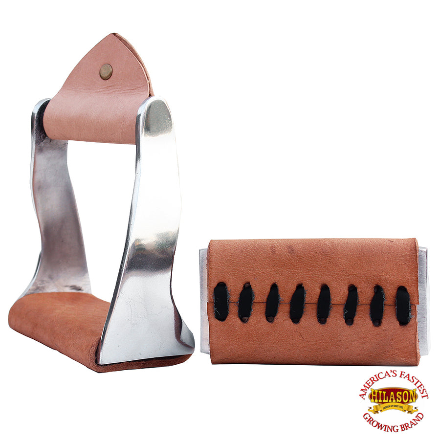 HILASON Horse Western Wisted Aluminum Stirrups with Leather Tack | Saddle Hand-Braided - Uhorse