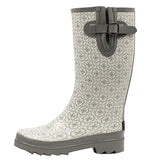 M&F Western Rain Boot Womens Gray Geometric Design Round Toe Jayla Style