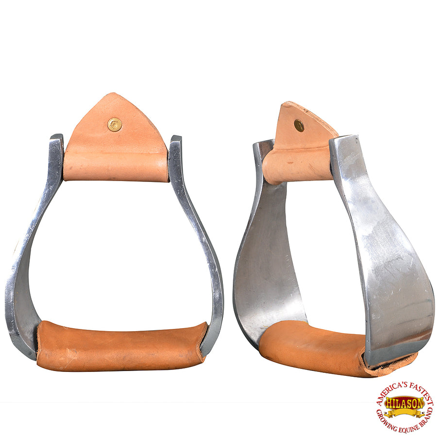 HILASON Aluminum Western Horse Saddle Stirrups with Leather | Hand-Braided - Uhorse