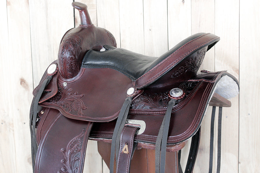 16 In HILASON Western Horse Saddle American Leather Flex Tree Trail & Pleasure Tack