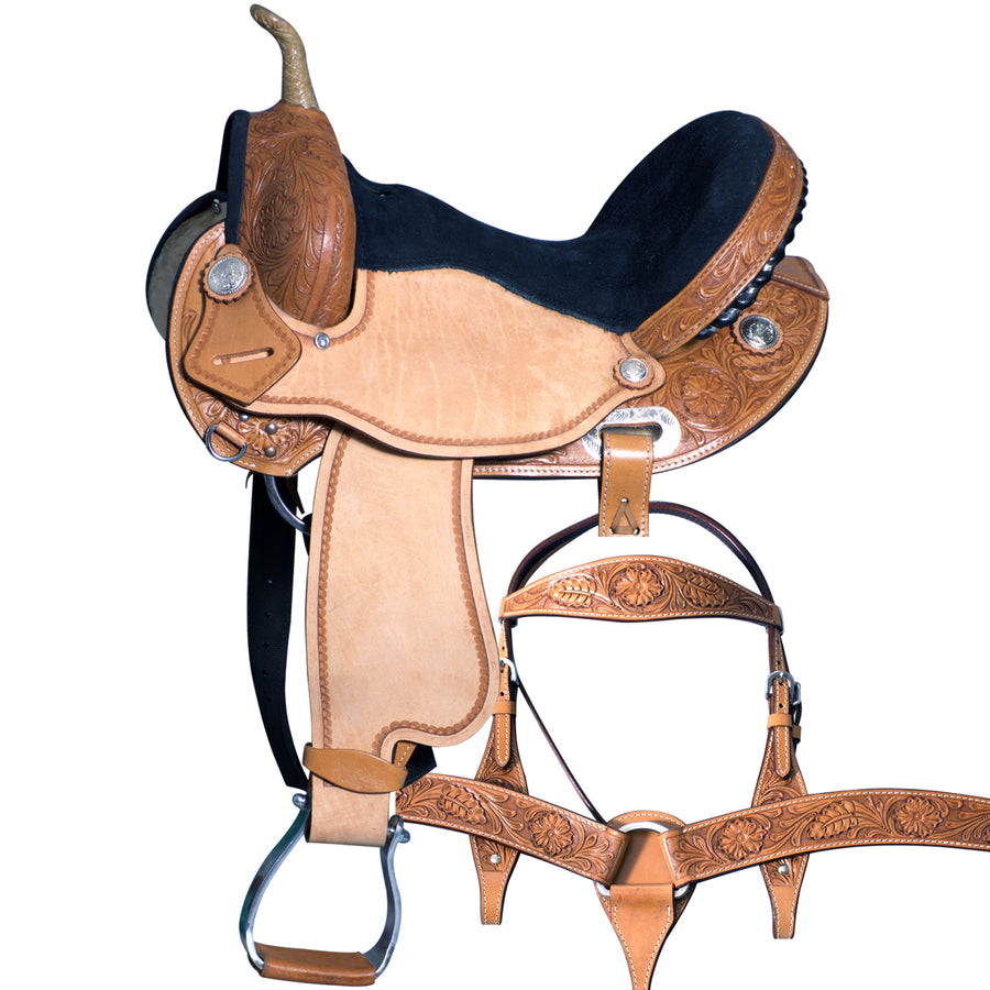 15 In W. H. Barrel Racing Saddle Trail American Leather by Hilason – Cowboy and equestrian accessories