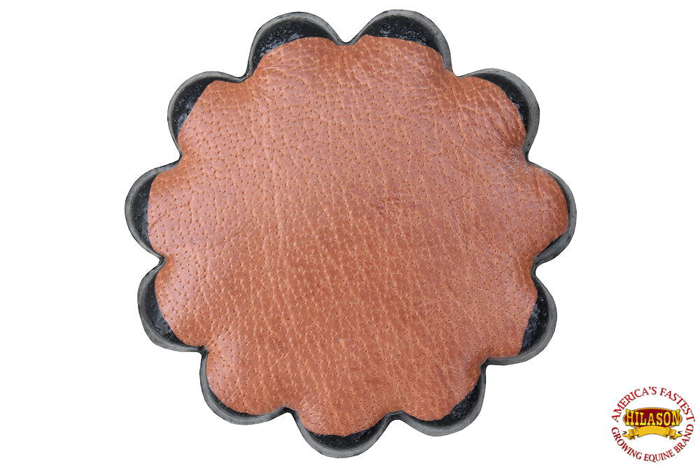 Hilason Plain Scalloped Leather Rosette Concho Saddle Tack  1-1/2"