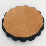 Hilason Plain Scalloped Leather Rosette Concho Saddle Tack Tan 1-3/4"
