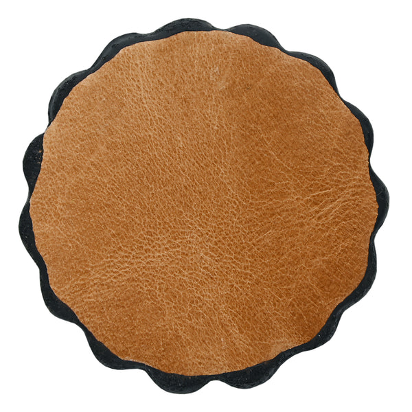 Hilason Plain Scalloped Leather Rosette Concho Saddle Tack Tan 1-3/4" - Uhorse