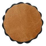 Set Of 06 Hilason Plain Scalloped Leather Rosette Concho Saddle Tack Tan 1-3/4" - Uhorse