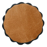 Hilason Plain Scalloped Leather Rosette Concho Saddle Tack Tan 1-3/4