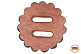 Hilason Slotted Scalloped Leather Rosette Concho Saddle Tack Tan 1-3/4"